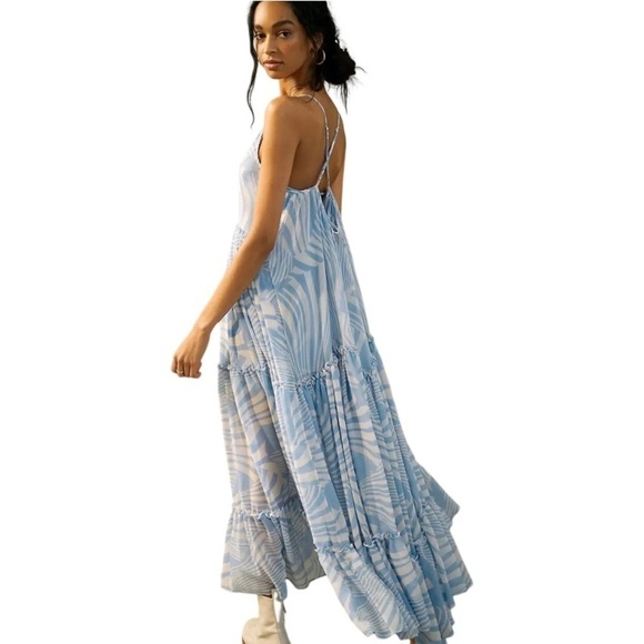 NWT MISA Los Angeles Light Blue Kalita Maxi Dress, size L - Picture 4 of 13
